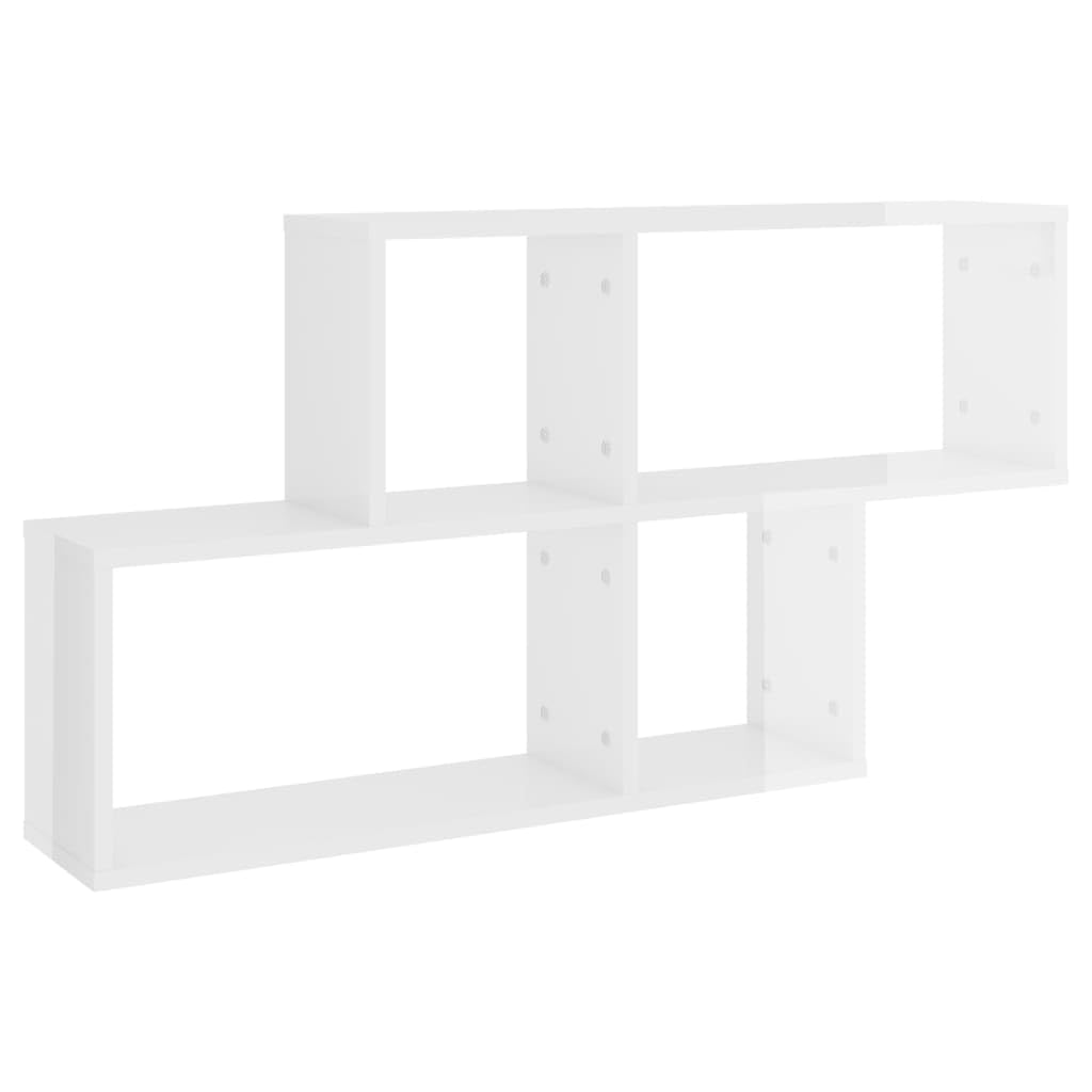 vidaXL Wall Shelf with High Gloss Finish, Decorative and Functional, Perfect for Living Room and Bedroom, 100x18x53 cm