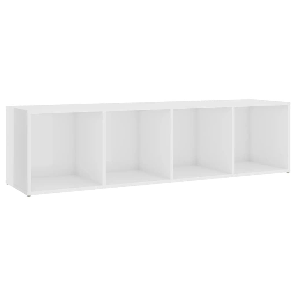 vidaXL TV Cabinet High Gloss White 56.1&quot;x13.8&quot;x14.4&quot; Chipboard