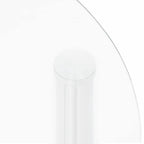 vidaXL Modern 2-Tier Side Table - Versatile and Compact - Transparent, Tempered Glass - Stainless Steel Frame - Round Design - 15".