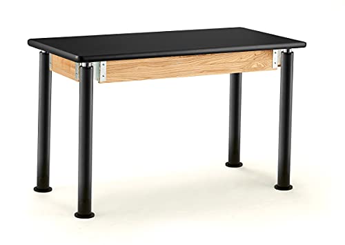 NPS Signature 24x48 Metal Science Lab Table with HPL Top in Black