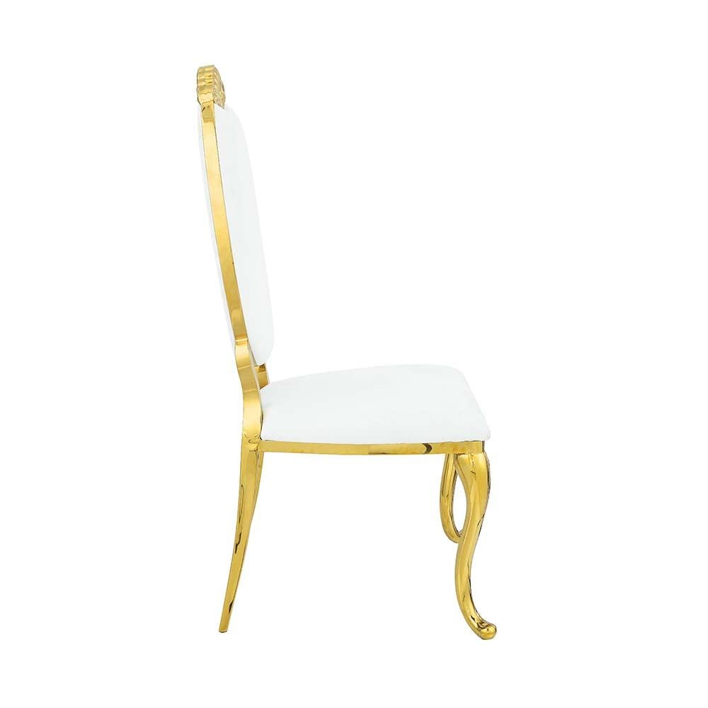 simple relax White and Gold Set of 2 Side Chair Finish