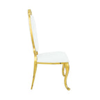 simple relax White and Gold Set of 2 Side Chair Finish