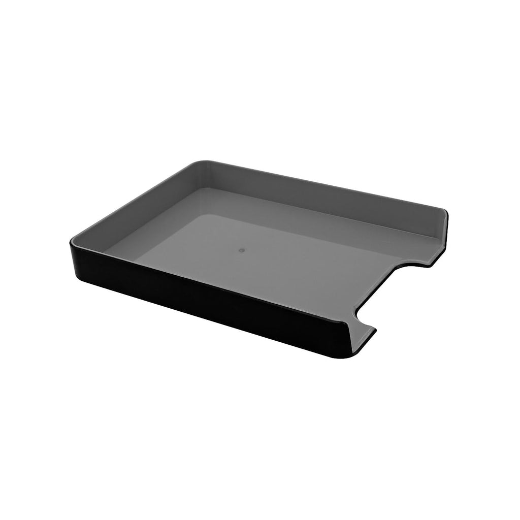 Advantus Fusion Letter Tray, 12 13/16'H X 1 3/4'W X 10 1/8'D, Black/Gray