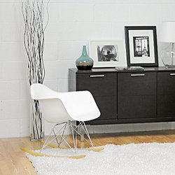 Wholesale Interiors Baxton Studio Vinyl And Chromed Steel Accent Chair In White