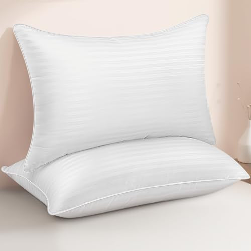 Heycuzi Standard Size Bed Pillows Set Of 2 - Premium Down Alternative Cooling Pillows For Side, Back, And Stomach Sleepers Hotel
