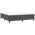 vidaXL Velvet Box Spring Bed Frame, King Sized, Dark Gray, 76"x79.9", Engineered Wood, Easy Assembly, Comfortable & Durable