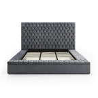Better Home Products Cosmopolitan Velvet Upholstered Platform King Bed in Gray