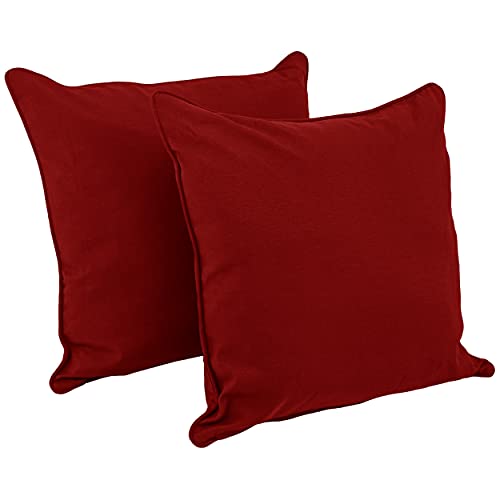 Blazing Needles Corded Twill Floor Pillows (Set of 2), 25&quot;, Ruby Red