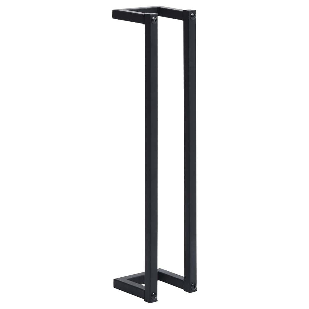 vidaXL Wall-Mounted Iron Towel Rack - Contemporary Bathroom Accessory - Robust and Durable - Space-Saving, Clutter-Free, Easy Assembly, Classic Black