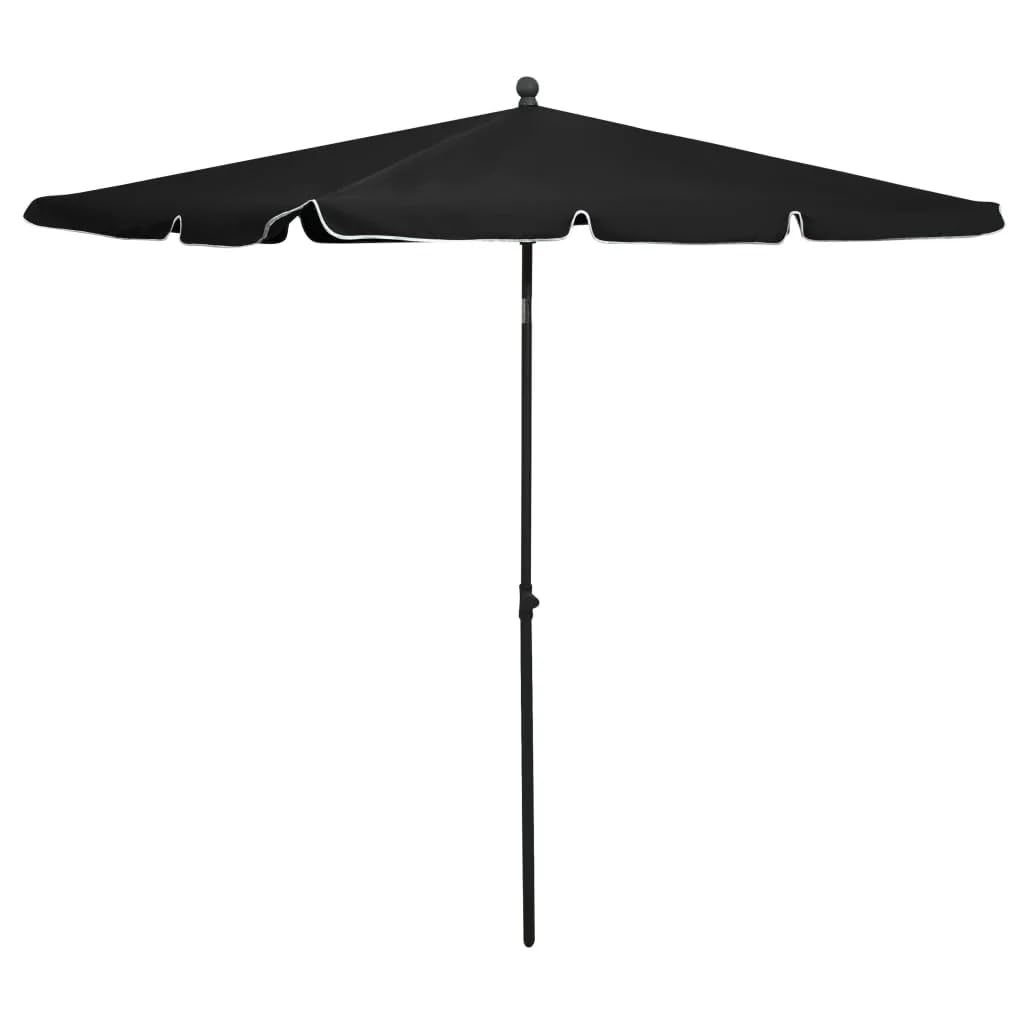 Garden Parasol with Pole 82.7&quot;x55.1&quot; Black