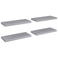 vidaXL Modern Floating Wall Shelves - Set of 4, Gray, 23.6x9.3x1.5, Honeycomb MDF and Metal Frame, for Home Decor Display