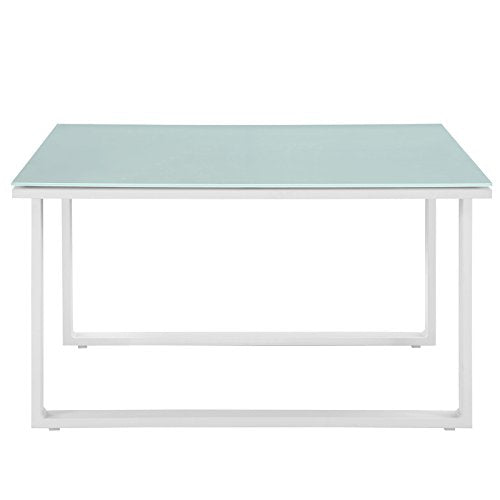 Modway Fortuna Aluminum Outdoor Patio Side Table In White