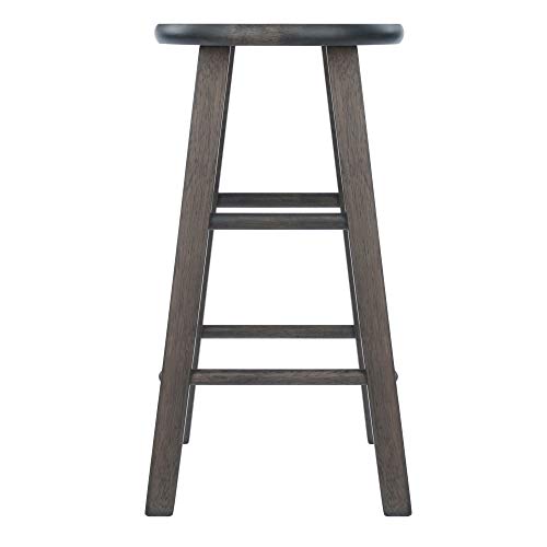 Ergode Wood Element Counter Stool Set | Oyster Gray | 2-Pc Set | Solid Wood | 220lbs Weight Capacity | Stable & Stylish | Multiple Finishes (16274-VV)