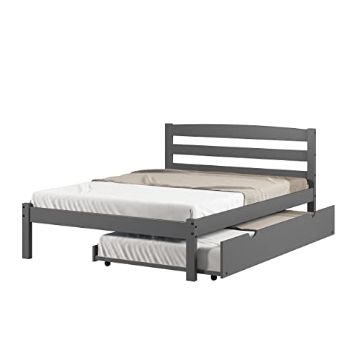 Donco Kids Full Econo Bed with Trundle Bed Dark Grey Finish