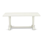 East West Furniture V-Style 40X72 In Dining Table With Wirebrushed Linen White Leg And Linen White Top Finish