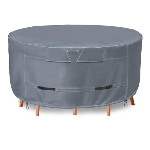 Hwmatycover Round Patio Bistro Table Cover, 52 Inch Heavy Duty Waterproof Round Bistro Set Covers, Provide A Great Fit And All W