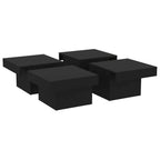 vidaXL Coffee Table Black 35.4"x35.4"x11" Engineered Wood
