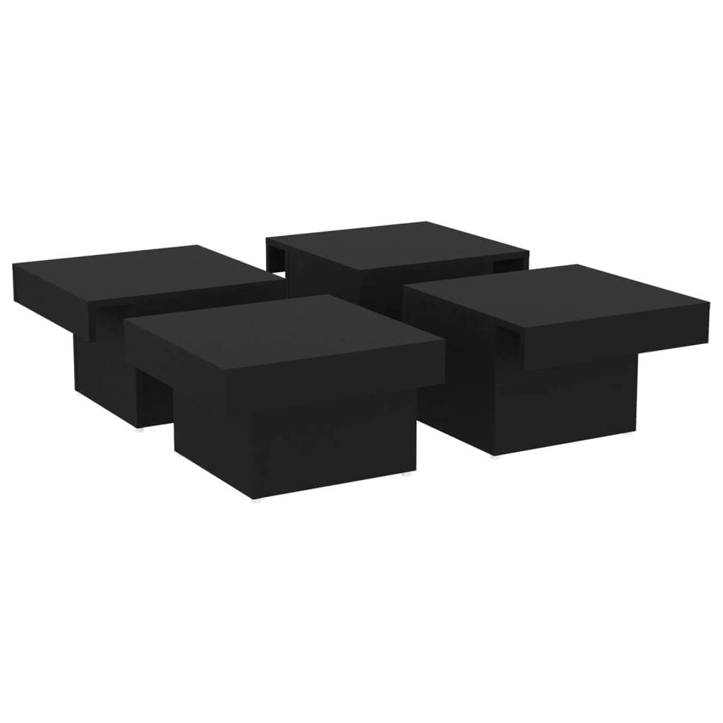 vidaXL Coffee Table Black 35.4"x35.4"x11" Engineered Wood