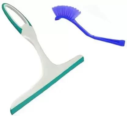 ClickkartCombo Set Kitchen Wiper Nylon Wet And Dry Wiper With Wash Basin/Toilet Seat Cleaning Brush (Multicolour, Pack Of2)