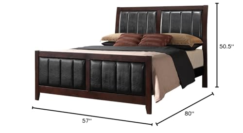 Coaster Home Furnishings Carlton Full Upholstered Panel Bed Cappuccino and Black