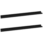 vidaXL Black Wall Shelves 2 pcs - Versatile 39.4"x3.5"x1.2" MDF Storage Solutions for Modern Home Decor