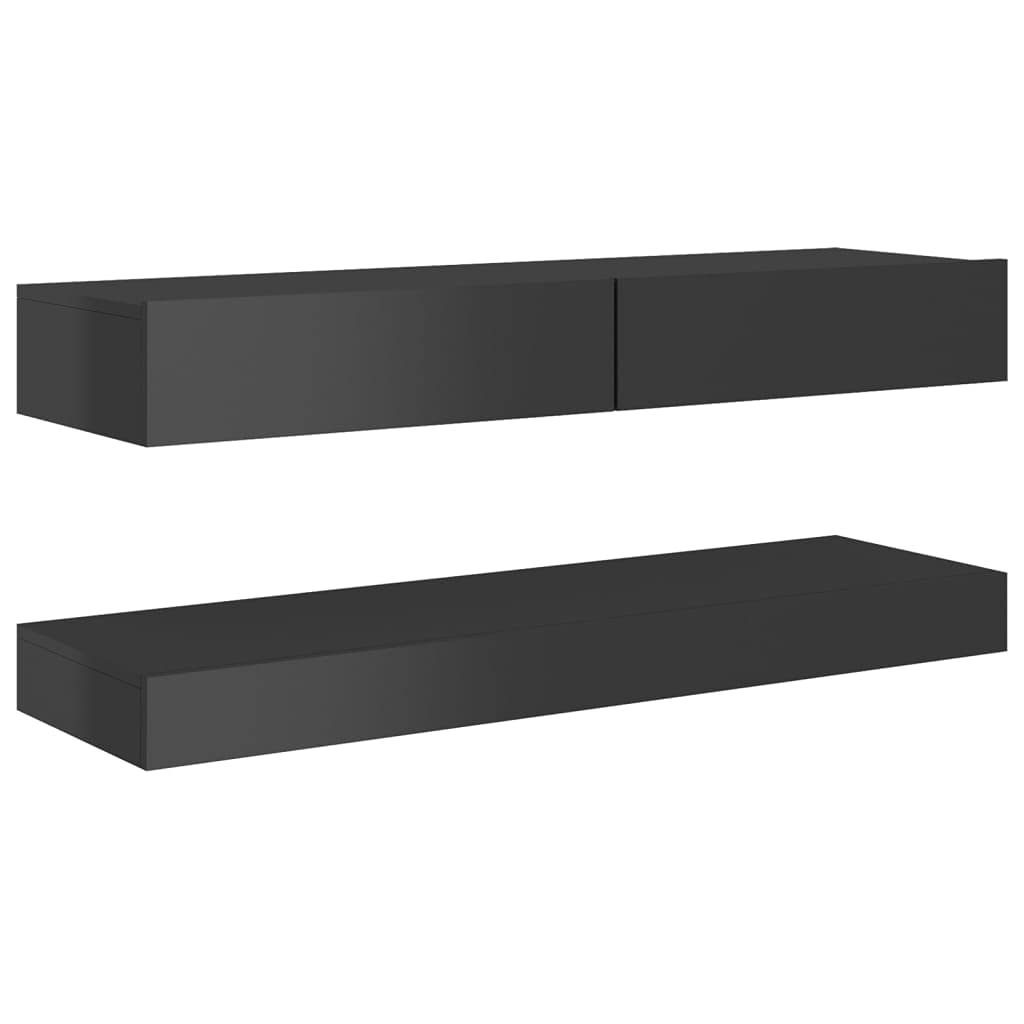 vidaXL Modern High Gloss Gray TV Stand with LED Lights and Storage Space – Engineered Wood Media Console – Trendy Home Entertainment Center – 47.2&quot;x13.8&quot;