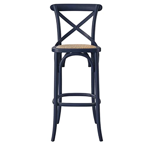 Modway Gear X-Back Wood Bar Stool In Midnight Blue
