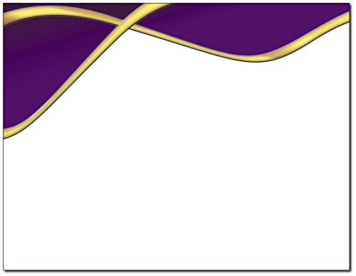 Spirit Border Laser & Inkjet Letterhead, Certificate Border Paper (100 Certificates, Purple/Gold)