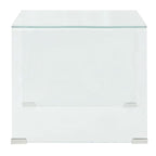vidaXL Modern Clear Coffee Table - Tempered Safety Glass Table - Compact Furniture Suitable for Living Room or Bedroom - 19.5"x19.7"x17.7"