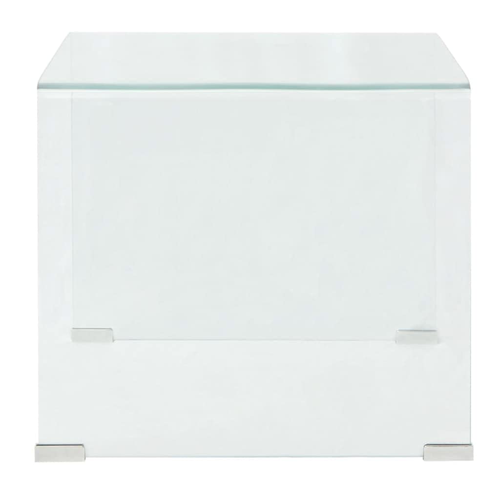 vidaXL Modern Clear Coffee Table - Tempered Safety Glass Table - Compact Furniture Suitable for Living Room or Bedroom - 19.5"x19.7"x17.7"