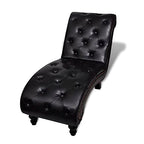 INLIFE Chaise Longue Brown Faux Leather