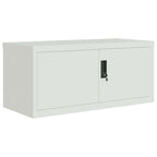 vidaXL Lockable Metal Filing Cabinet - Light Gray Steel with Adjustable Shelves, Office Storage Organizer, 35.4" x 15.7" x 43.3"