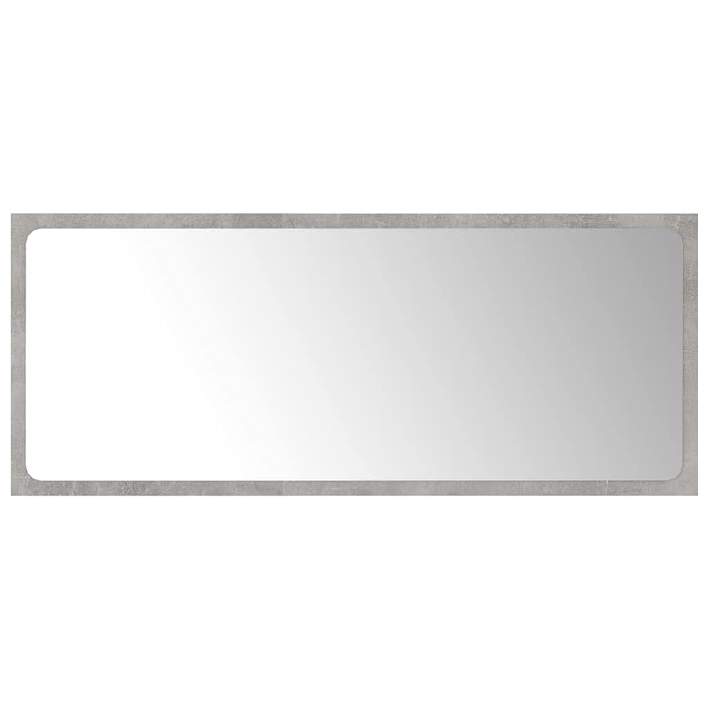 vidaXL Engineered Wood Bathroom Mirror – Modern and Easy-to-Assemble Wall Mirror with Aesthetically Pleasing Concrete Gray Finish - Durable and Stable with Easy Maintenance