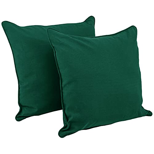 Blazing Needles Corded Twill Floor Pillows (Set of 2), 25&quot;, Forest Green