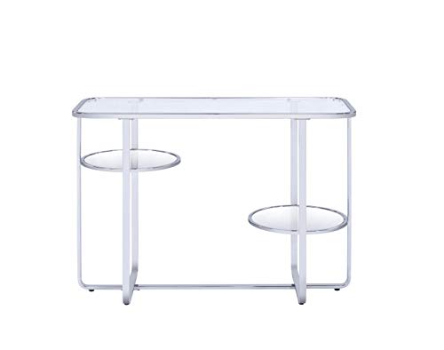 Hollo Mirrored Glass/Metal Rectangular Sofa Table - Thumbnail 3
