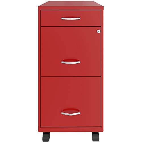 Lys Soho Box/File/File Mobile Red File Cabinet, 3 Drawer