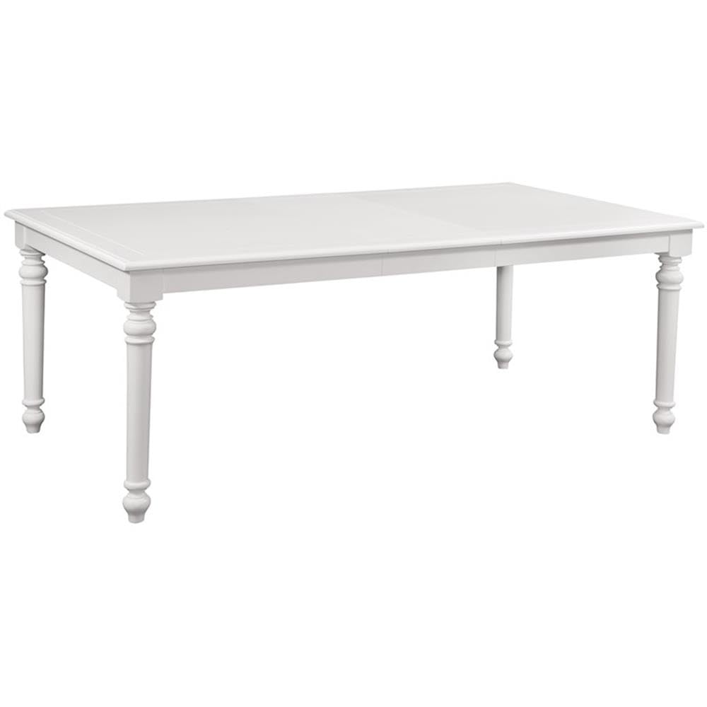 American Woodcrafters Cottage Traditions Wood 80-Inch Extenable Leg Table in Eggshell White