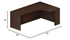 Safco Mayline AEC72RLDC Aberdeen 72"W Right Extended Corner Table, Mocha Tf