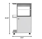 HomeRoots Contemporary White Rolling Kitchen Cart