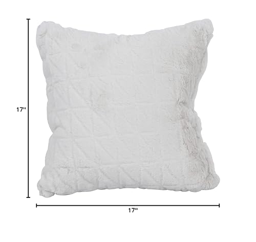Blazing Needles Square Faux Fur Throw Pillows, 17&quot;, Upton Natural 4 Count
