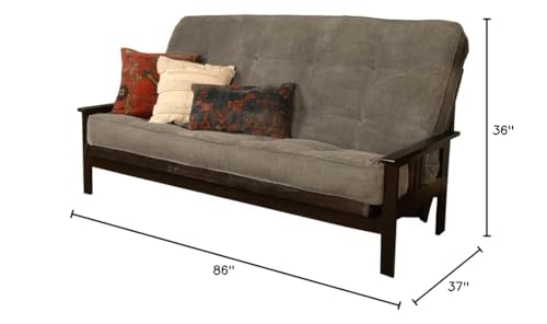 Kodiak Furniture Monterey Queen-Size Espresso Wood Futon-Thunder Gray Mattress