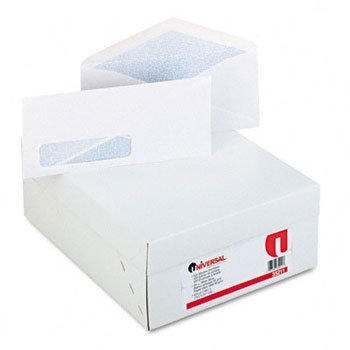 Universal Office Products 35211 Window Business Envelope, V-Flap, 10, White, 500/Box