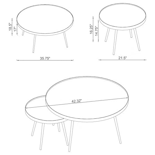 Coaster Kaelyn Metal 2-Piece Mirror Top Nesting Coffee Table Mirror and Gold
