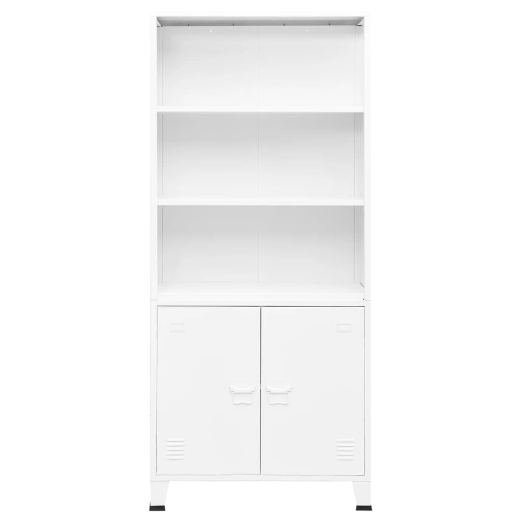 vidaXL Industrial Bookshelf White 31.5&quot;x12.6&quot;x70.9&quot; Steel