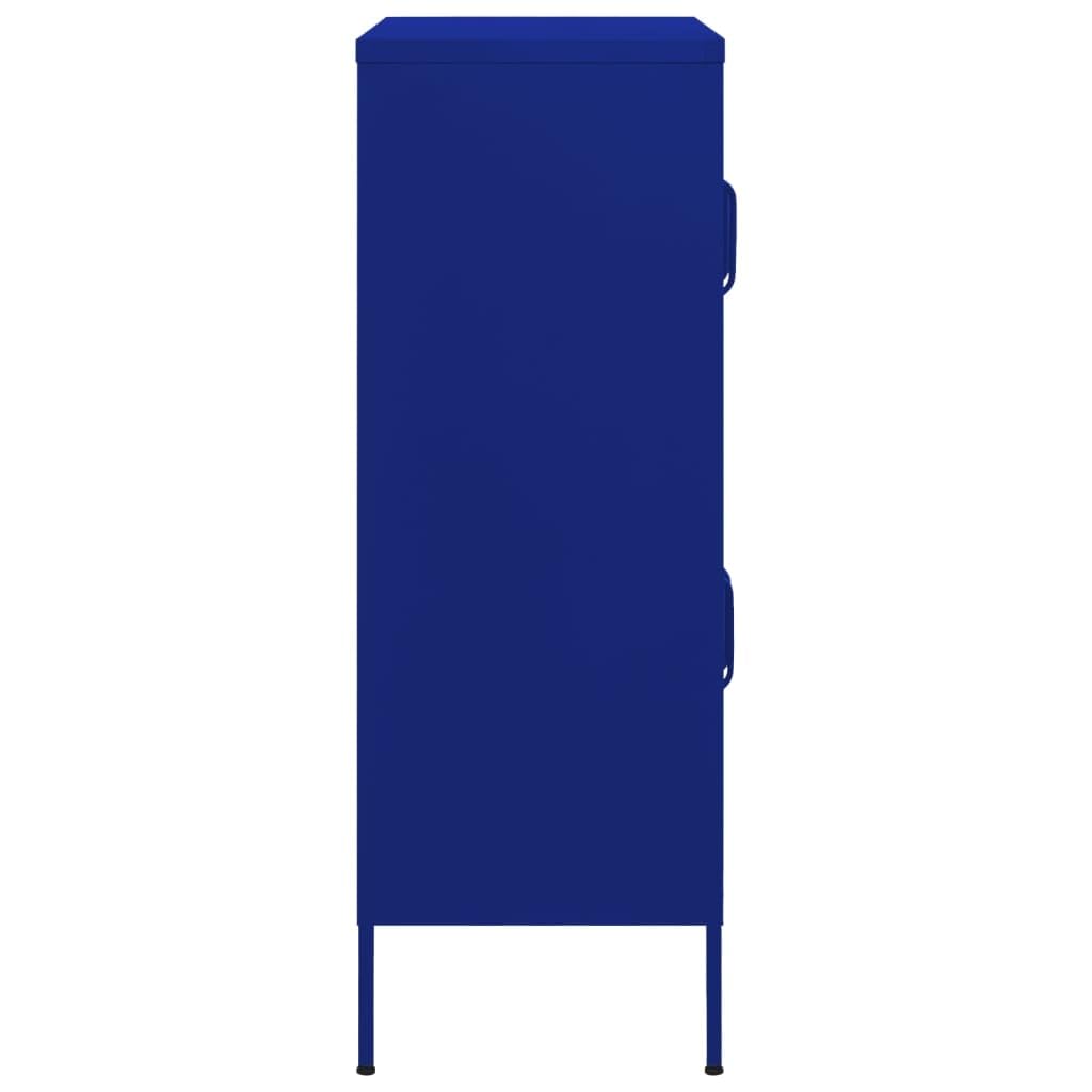 vidaXL Durable Storage Cabinet in Navy Blue Steel - 31.5"x13.8"x40" with Adjustable Shelves and 4 Doors