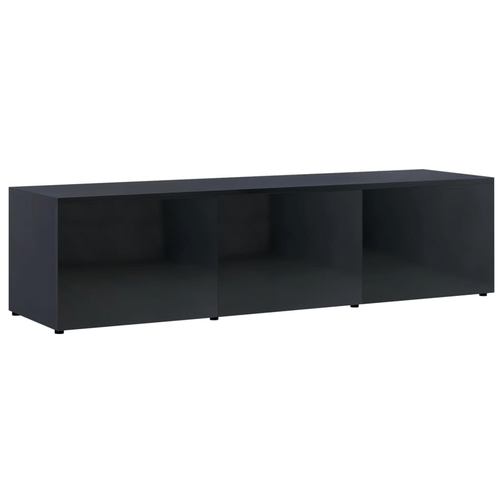 vidaXL TV Stand, TV Stand for Living Room, Sideboard with Storage, TV Console Media Unit Cupboard, Scandinavian, High Gloss Black Engineered Wood