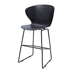 Neos Modern Furniture Midcentury Polypropylene Counter Stool with Metal Legs, 26" Seat Height, Set of 2