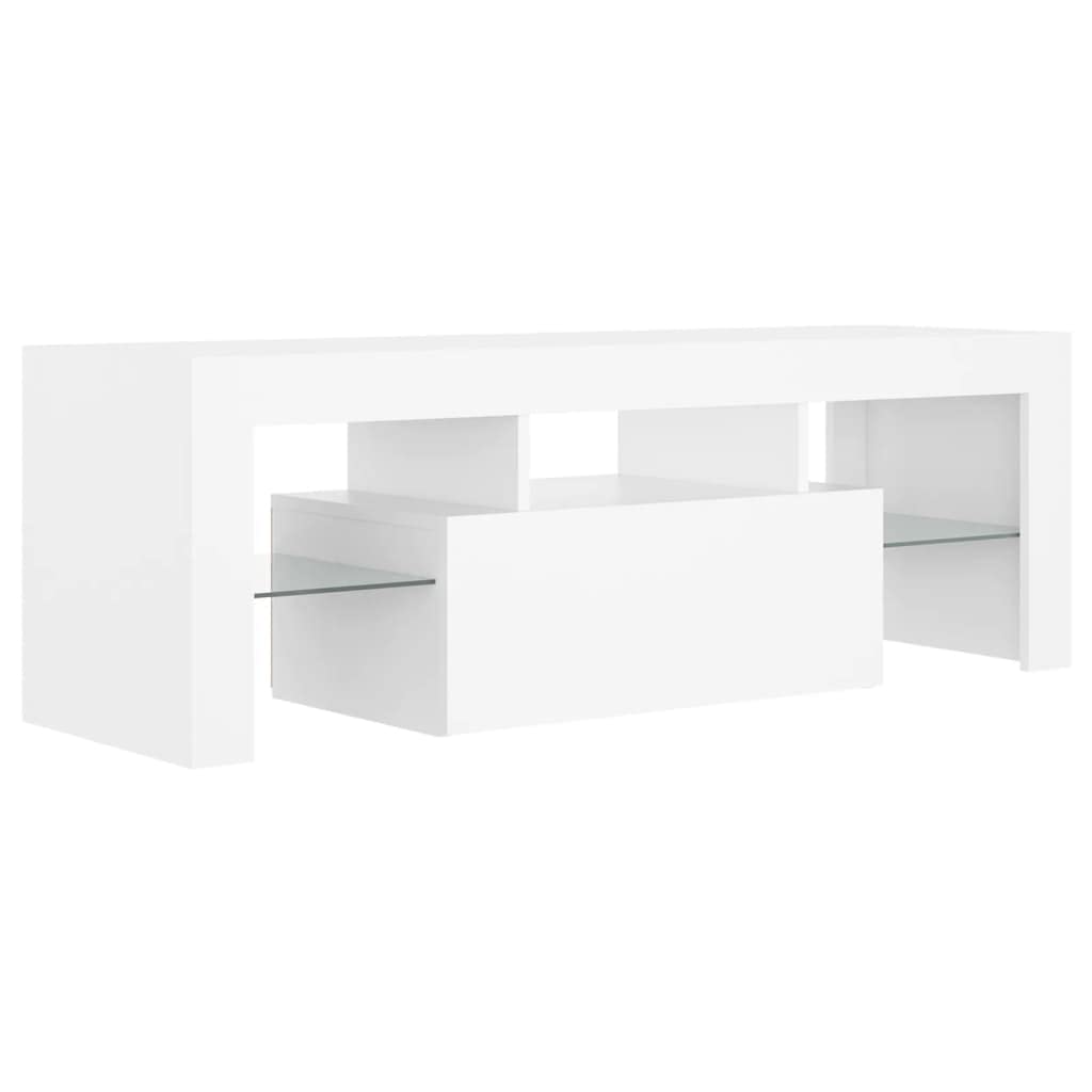 vidaXL TV Cabinet with LED Lights White 47.2&quot;x13.8&quot;x15.7&quot;