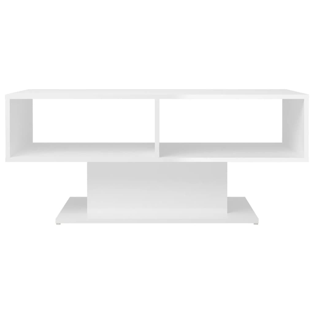 vidaXL Coffee Table High Gloss White 40.7"x19.7"x17.5" Engineered Wood