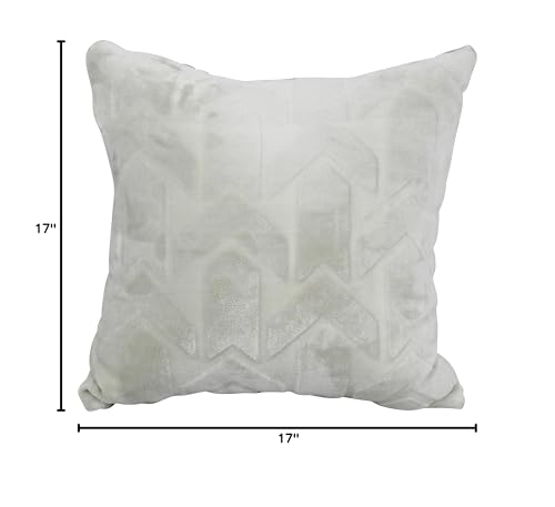 Blazing Needles Square Faux Fur Throw Pillow, 17", Agora Soap